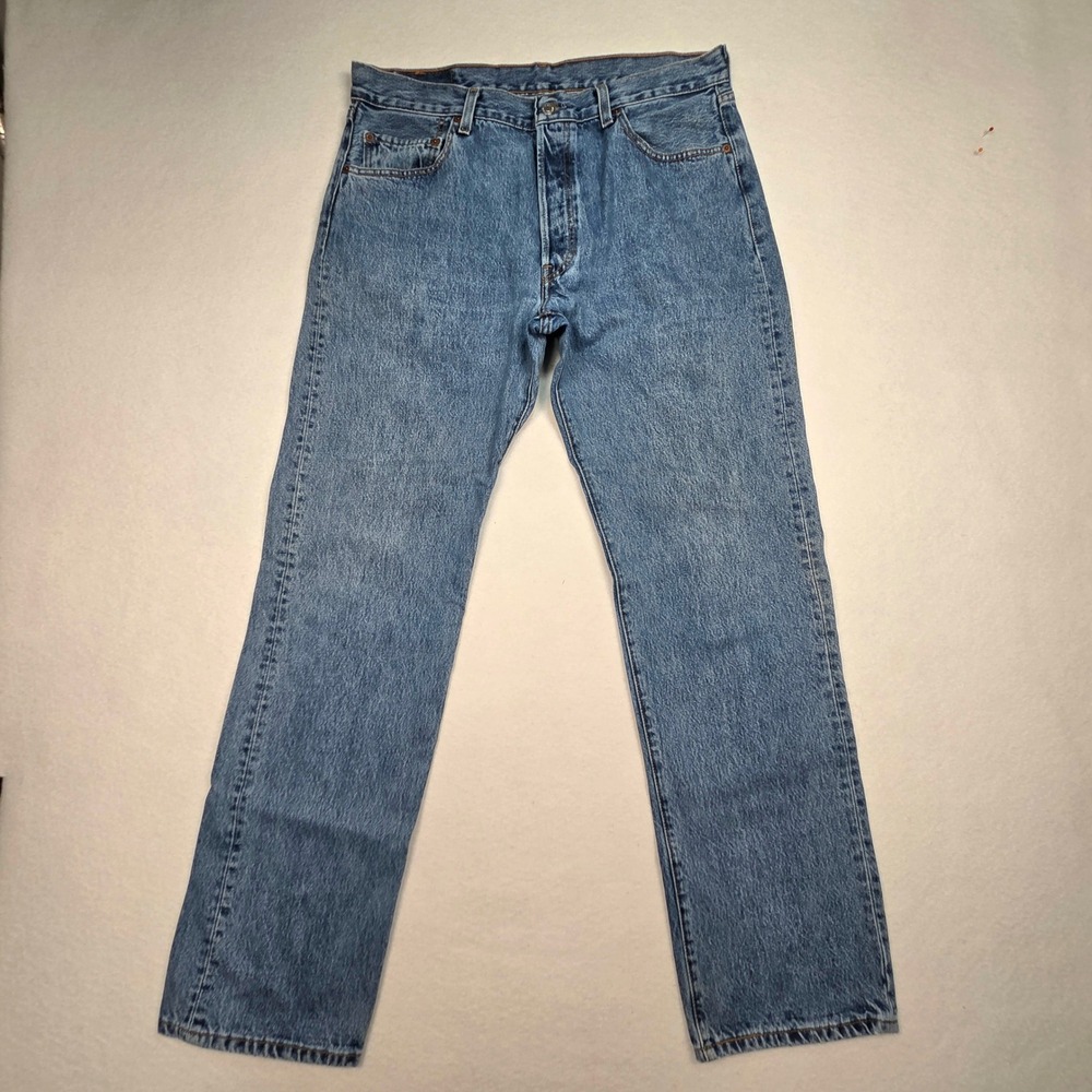 Vtg Levi's 501 Original Fit Y2K Jeans Mens 36x34 (Fits 34×32) Blue Straight Leg